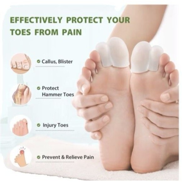 New Silicone Toe Protectors Gel Caps 10 Pack 2 Sizes - Picture 2 of 4